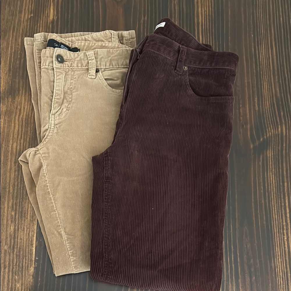 Corduroy Pants set - Beige and Burgundy